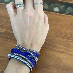 Leather and shiny bracelet with different length options